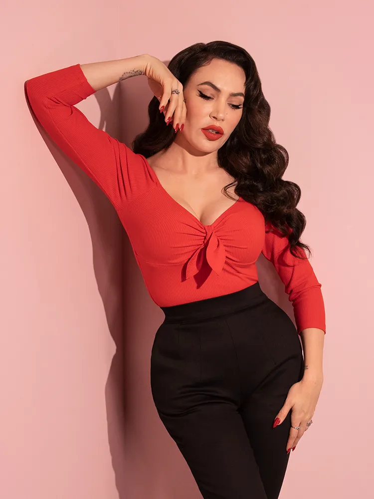 Tie Me Up Top in Tomato Red - Vixen by Micheline Pitt