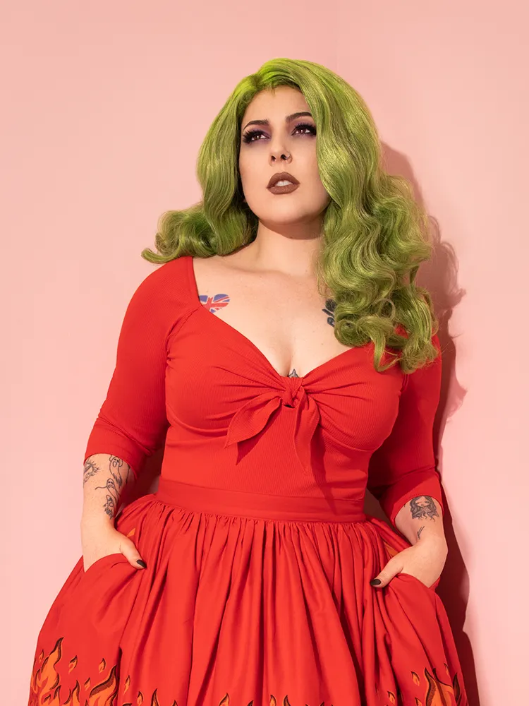 Tie Me Up Top in Tomato Red - Vixen by Micheline Pitt