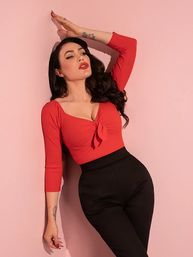 Tie Me Up Top in Tomato Red - Vixen by Micheline Pitt