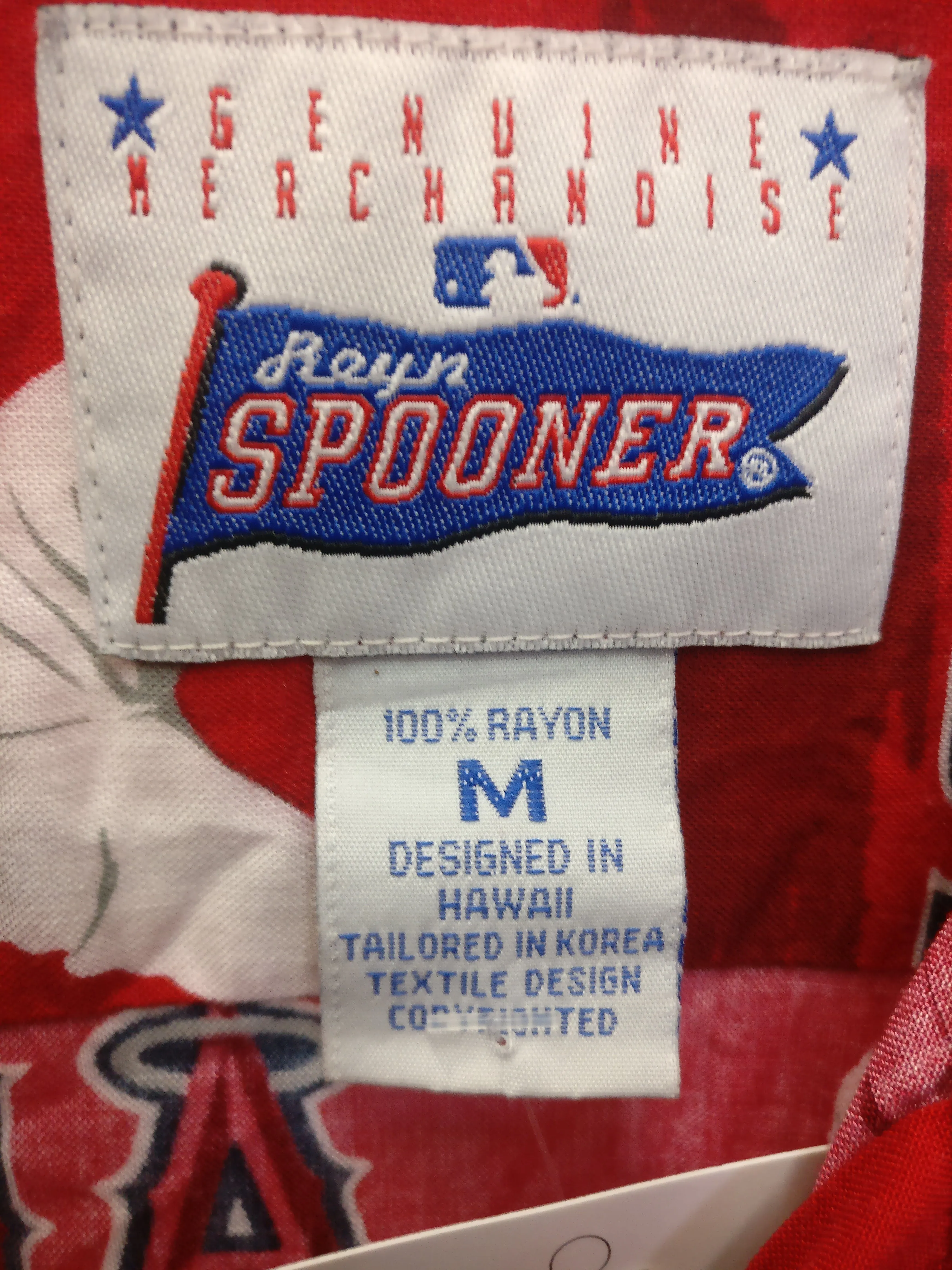 Vintage ANAHEIM ANGELS MLB Reyn Spooner Rayon Hawaiian Shirt M