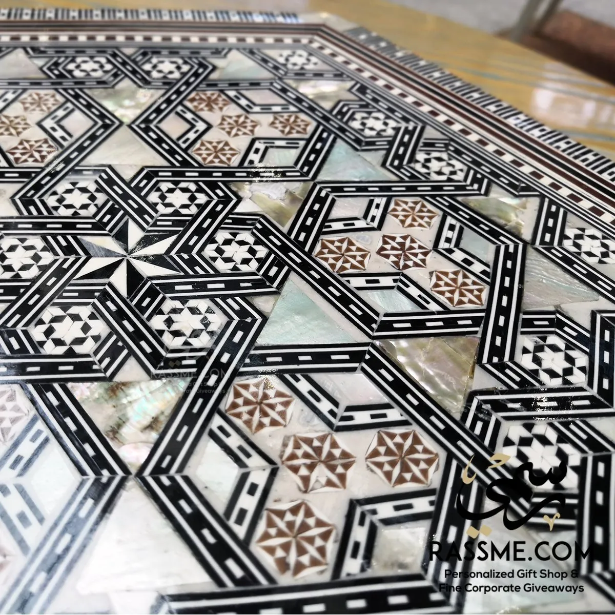 Wooden Arabesque Handcrafted Hexagon Box