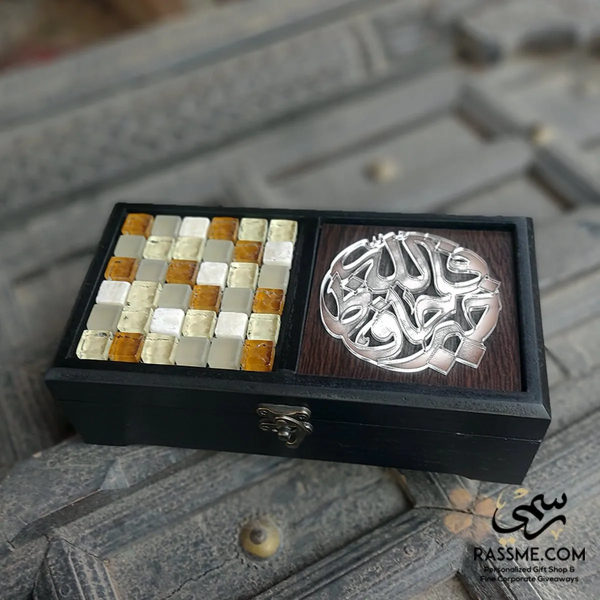 Wooden Tea Box God is the best protector - صندوق شاي