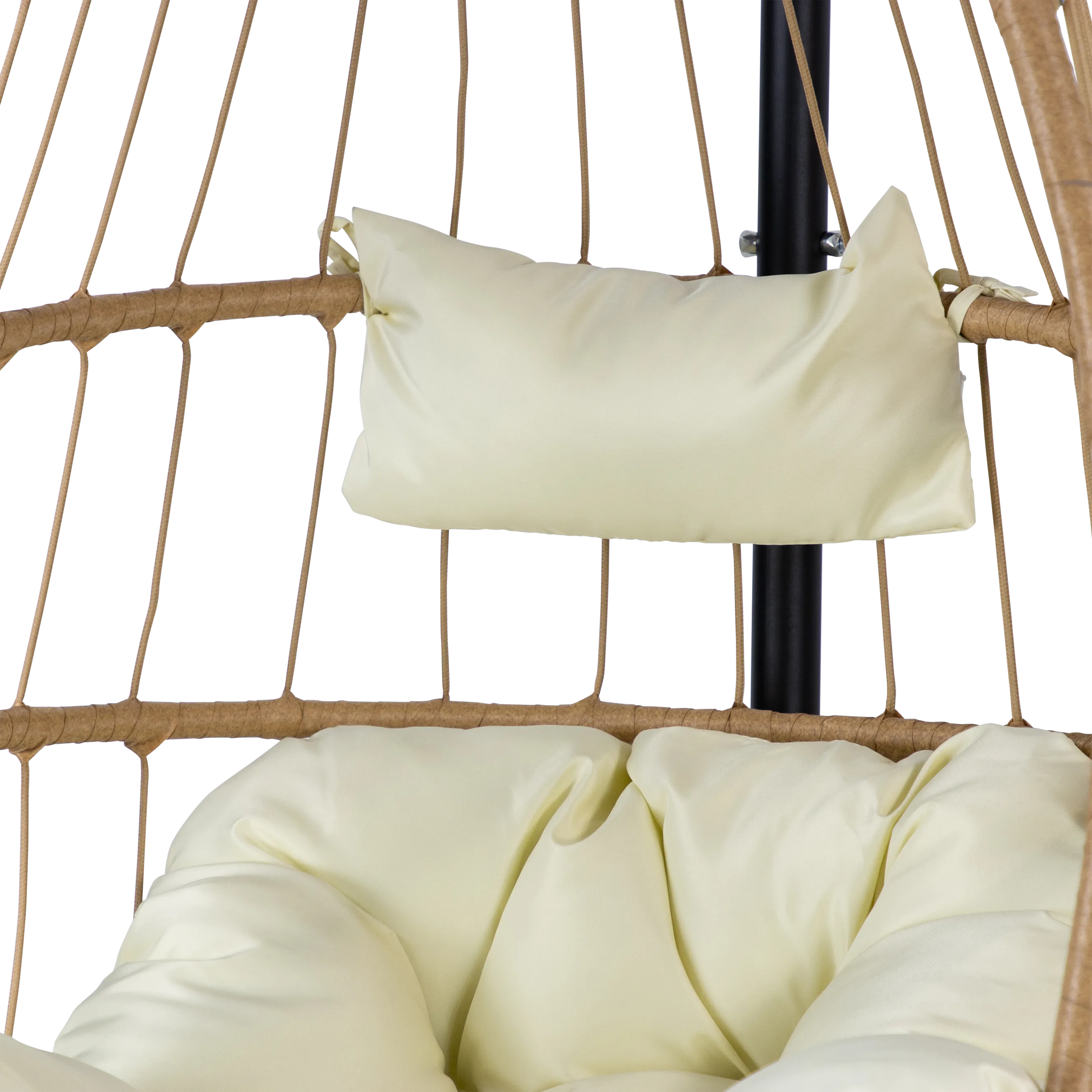 Zen Hanging Pod in Jute Rattan and Linen SpunPoly Cushion
